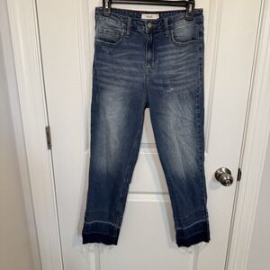 Cello Junior Girls Size 7 Denim Jeans Mid Rise Ankle Relaxed Hem Pants 4‎ Womens